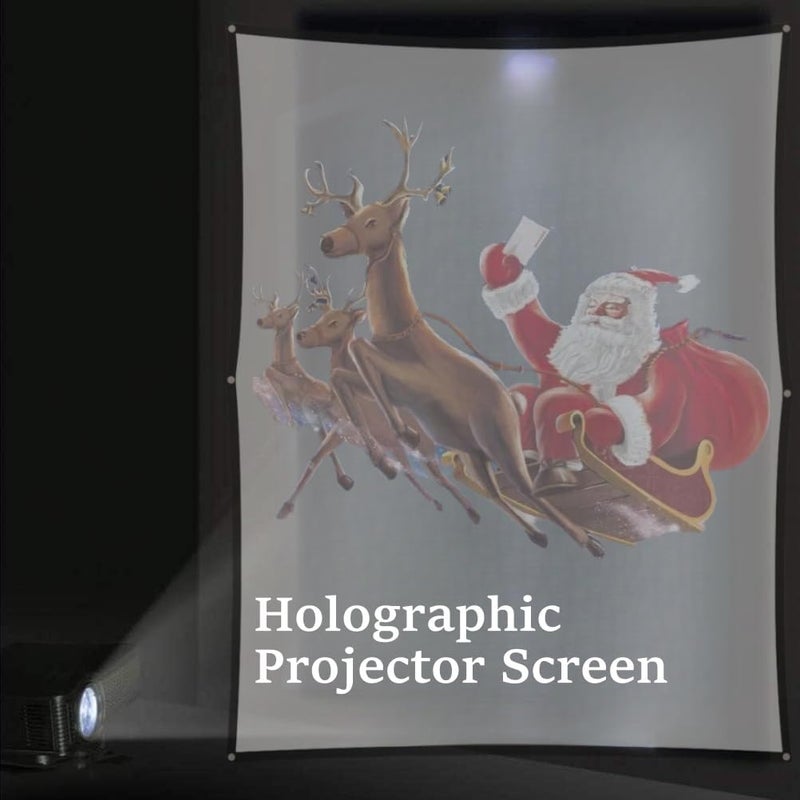 Pmuul Holographic Rear Projection Screen: 50"x89"Halloween Projector Hologram Window Projection Screen for Playing Horror Video Movies, with Mounting Hooks (100inch) - Image 4